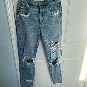 American eagle, mom jeans, high waisted, size 8 extra long